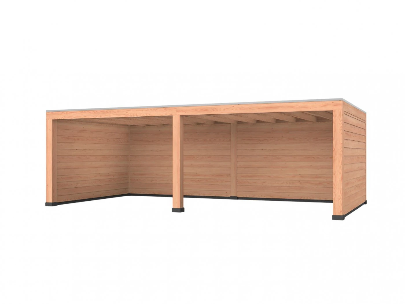Douglas overkapping, 750 x 400, met achterwand en twee zijwanden, Westwood Robuust - Afbeelding 1